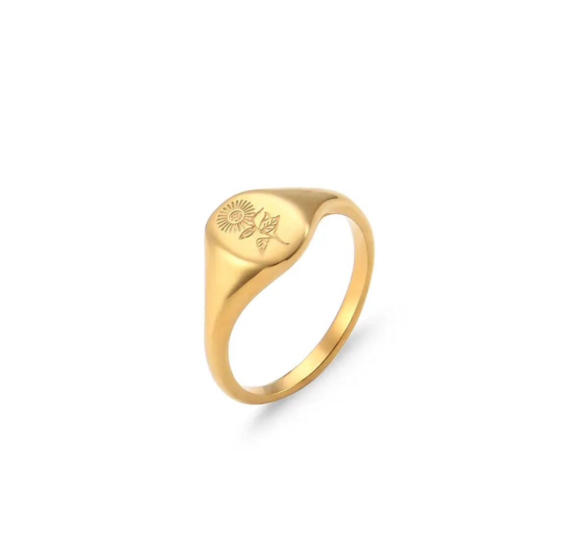 “Wildflower” engraved ring