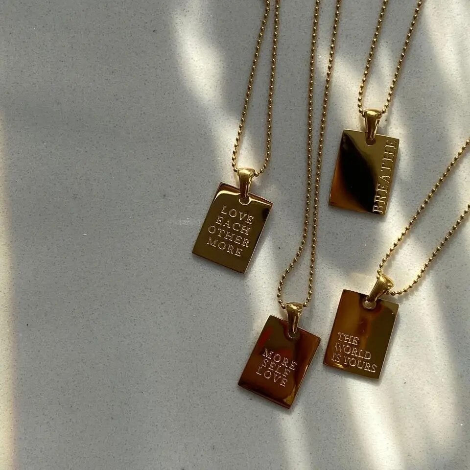 Inspire tag necklaces