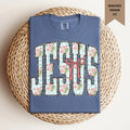 Floral Jesus With Bow Tee.