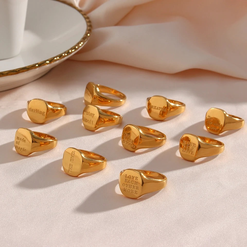 Inspiring words rings