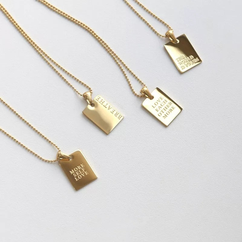 Inspire tag necklaces